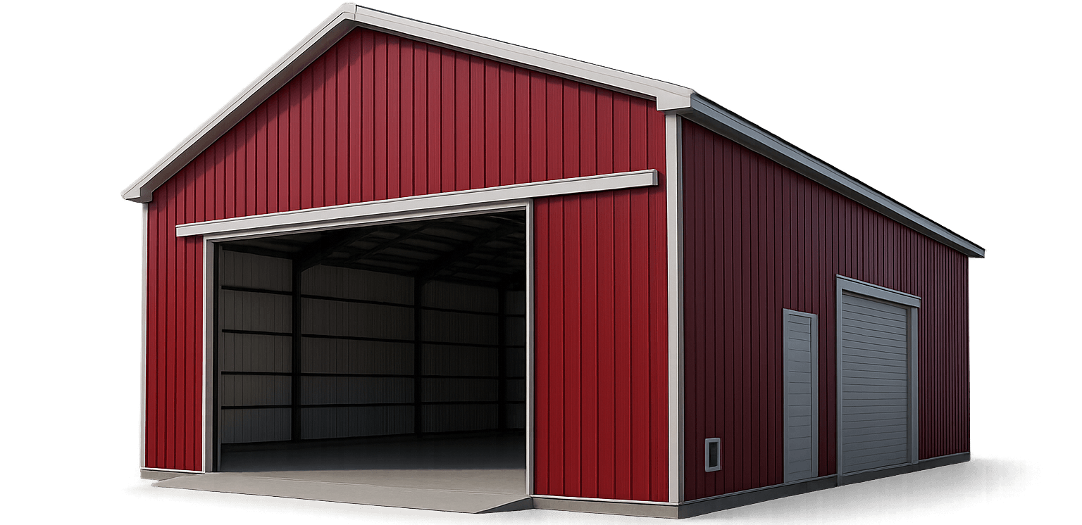 red steel building